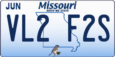 MO license plate VL2F2S
