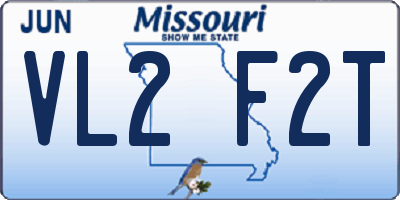 MO license plate VL2F2T