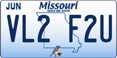 MO license plate VL2F2U