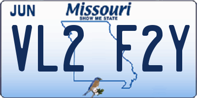 MO license plate VL2F2Y
