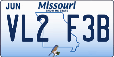 MO license plate VL2F3B