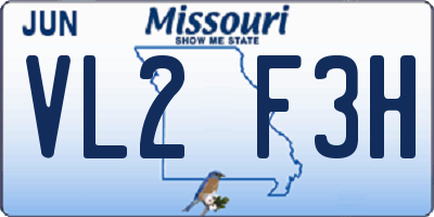 MO license plate VL2F3H