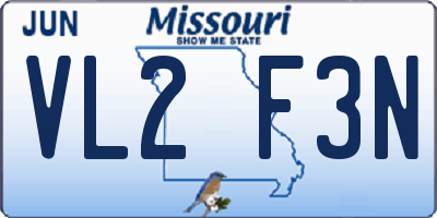 MO license plate VL2F3N