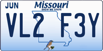 MO license plate VL2F3Y