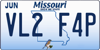 MO license plate VL2F4P