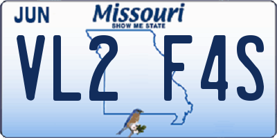 MO license plate VL2F4S