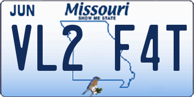 MO license plate VL2F4T