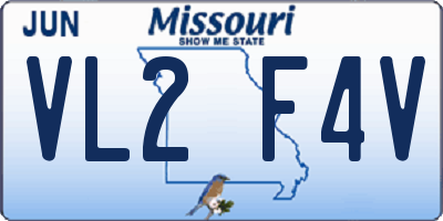 MO license plate VL2F4V