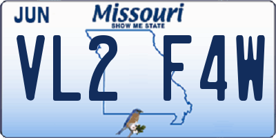MO license plate VL2F4W