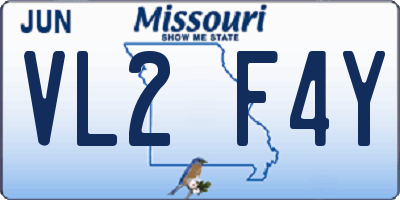 MO license plate VL2F4Y
