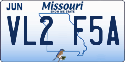 MO license plate VL2F5A