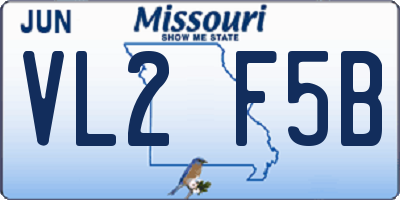 MO license plate VL2F5B