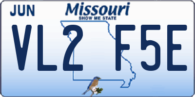 MO license plate VL2F5E