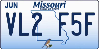 MO license plate VL2F5F