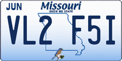 MO license plate VL2F5I