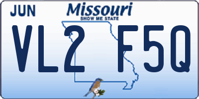 MO license plate VL2F5Q