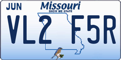 MO license plate VL2F5R