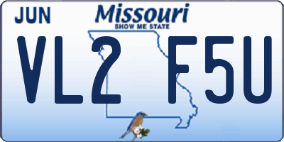 MO license plate VL2F5U
