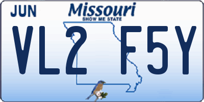 MO license plate VL2F5Y
