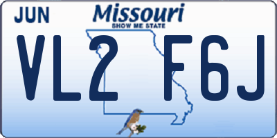 MO license plate VL2F6J