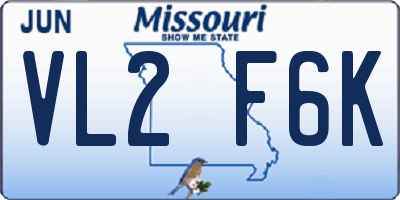 MO license plate VL2F6K