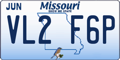 MO license plate VL2F6P