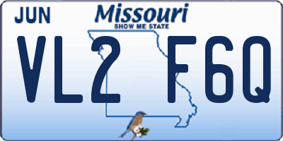MO license plate VL2F6Q