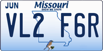 MO license plate VL2F6R