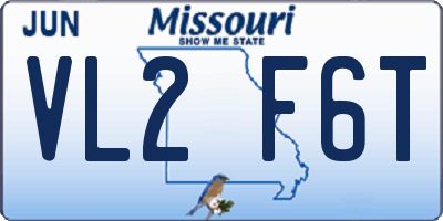 MO license plate VL2F6T