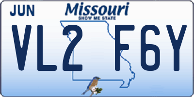 MO license plate VL2F6Y