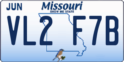 MO license plate VL2F7B