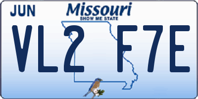 MO license plate VL2F7E