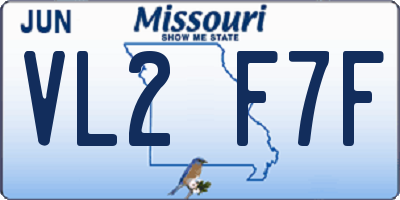 MO license plate VL2F7F