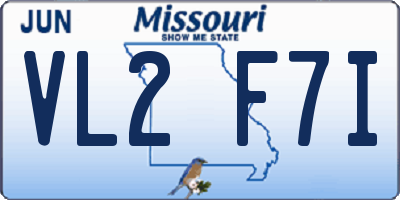 MO license plate VL2F7I
