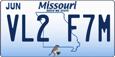 MO license plate VL2F7M