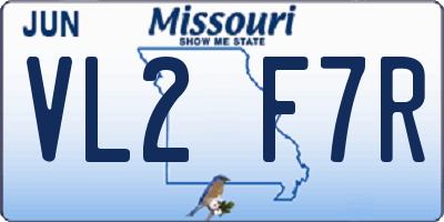 MO license plate VL2F7R