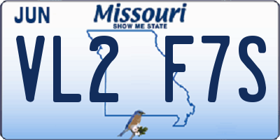 MO license plate VL2F7S