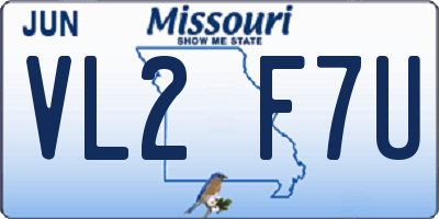 MO license plate VL2F7U