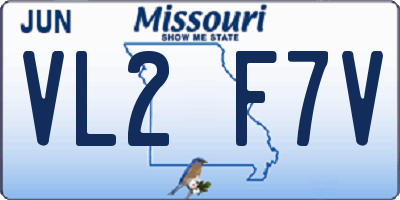 MO license plate VL2F7V