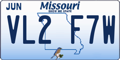 MO license plate VL2F7W