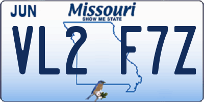 MO license plate VL2F7Z