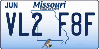 MO license plate VL2F8F