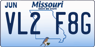 MO license plate VL2F8G