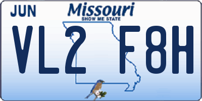 MO license plate VL2F8H