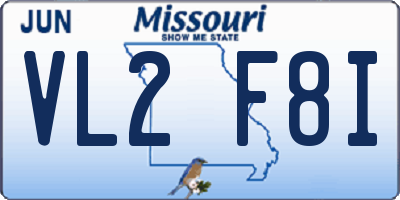 MO license plate VL2F8I