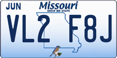 MO license plate VL2F8J