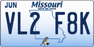 MO license plate VL2F8K