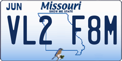 MO license plate VL2F8M