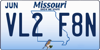 MO license plate VL2F8N