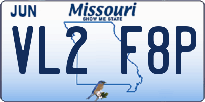 MO license plate VL2F8P